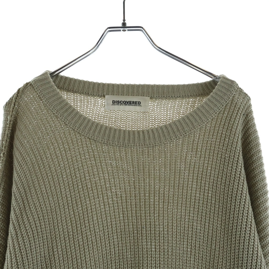 DISCOVERED(ディスカバード) 23SS セーフティピン 装飾 ダメージ加工 ニットセーター ベージュ