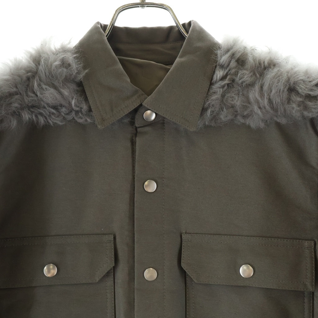 Rick Owens(リックオウエンス) 19AW LARRY SHEARING OVERSHIRT ラリー シアリング オーバーシャツ ジャケット グレー RU19F4729-COMBO1