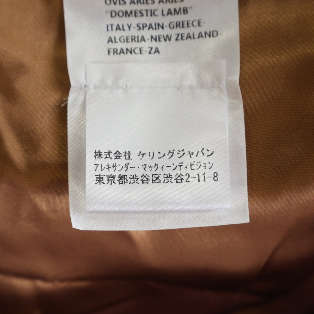 Alexander McQueen(アレキサンダーマックイーン) レザー切替 キャメル ウール チェスターコート ブラウン 574613 QNZ51
