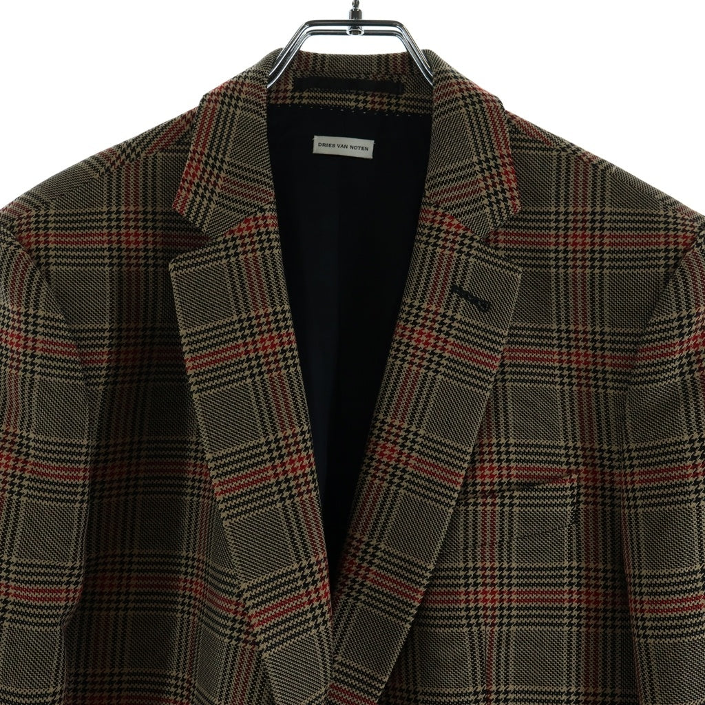 DRIES VAN NOTEN(ドリスヴァンノッテン) チェック オーバーサイズ 2B テーラードジャケット スラックスパンツ セットアップ マルチ 73-06-84-06001