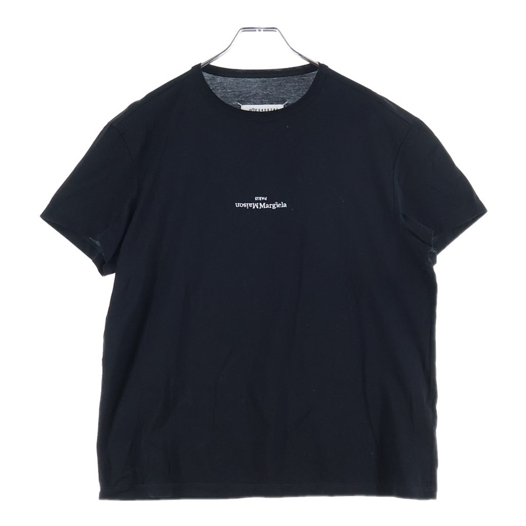 Maison Martin Margiela(メゾンマルタンマルジェラ) 反転ロゴ刺繍 クルーネック 半袖Tシャツカットソー ブラック S30GC0701 S22816