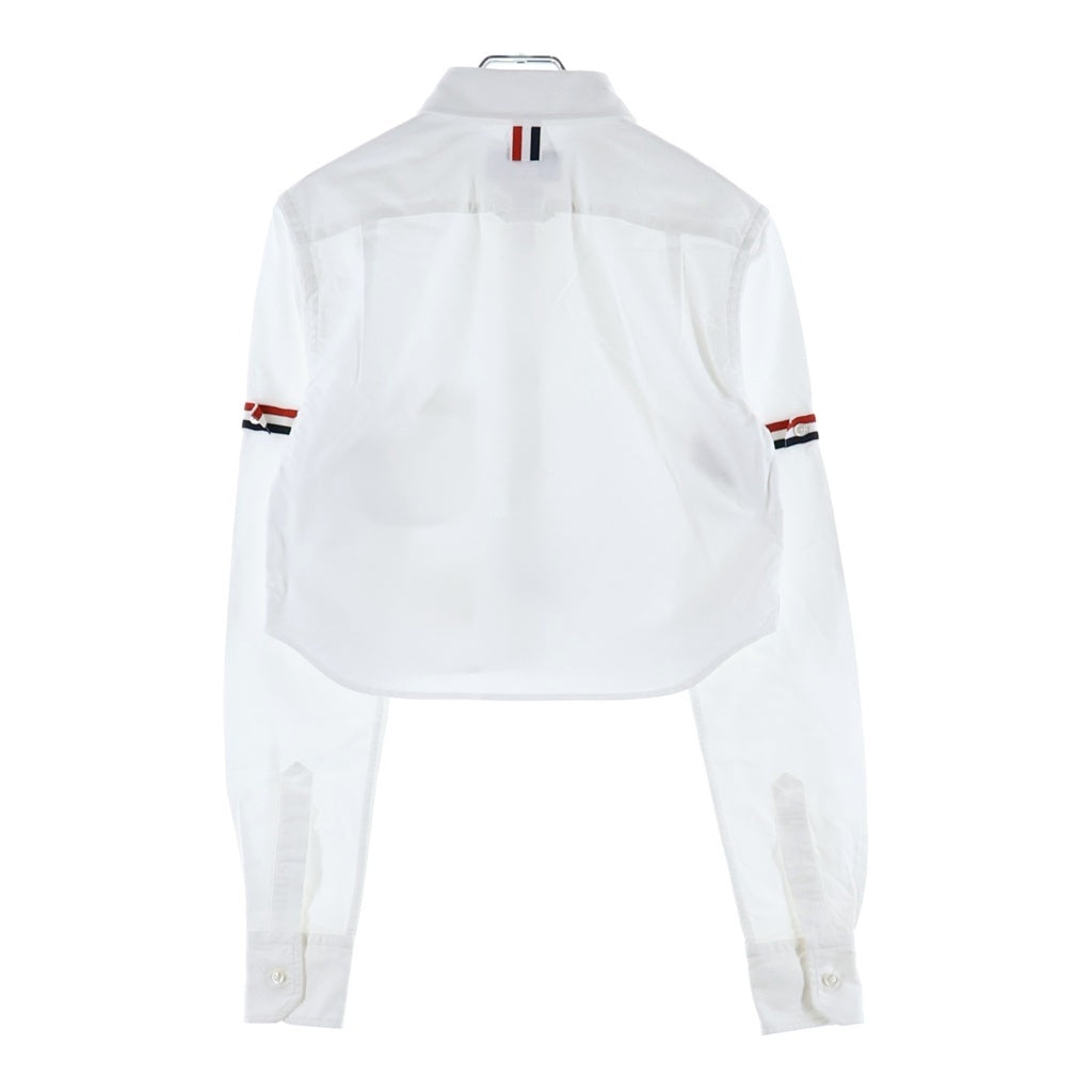 THOM BROWNE(トムブラウン) クラシック クロップド ラウンドカラー 長袖シャツ ホワイト FLL164O-02188-100 レディース