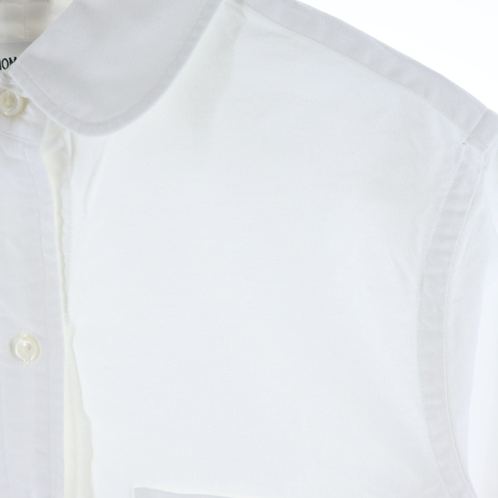 THOM BROWNE(トムブラウン) クラシック クロップド ラウンドカラー 長袖シャツ ホワイト FLL164O-02188-100 レディース