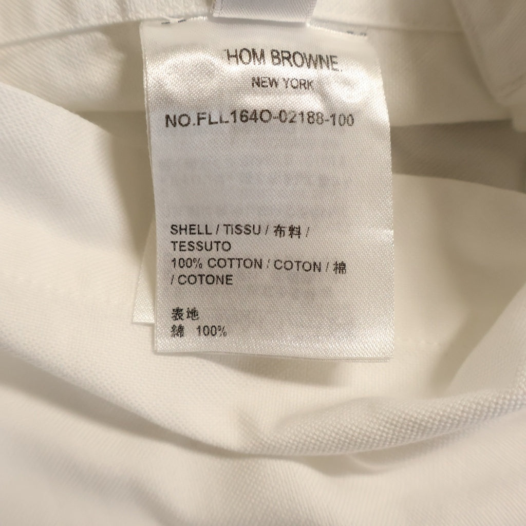 THOM BROWNE(トムブラウン) クラシック クロップド ラウンドカラー 長袖シャツ ホワイト FLL164O-02188-100 レディース