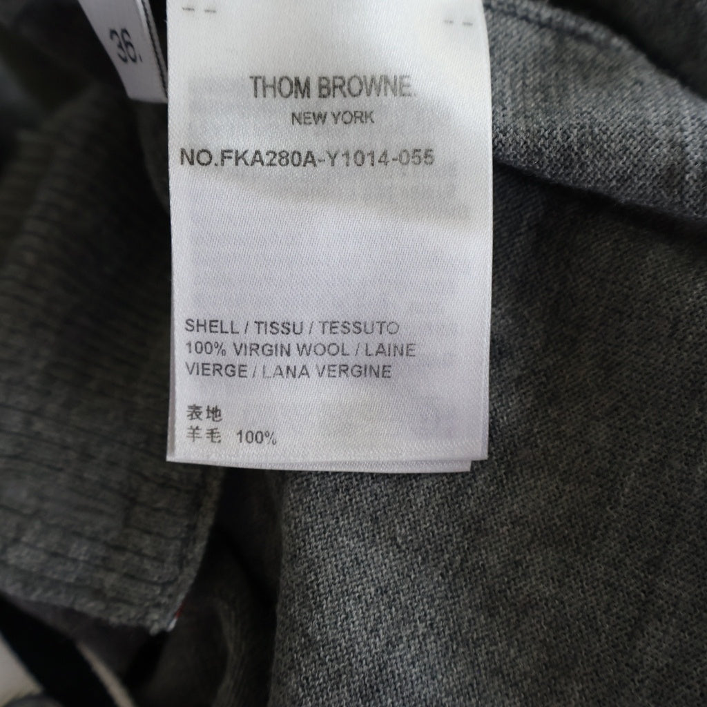 THOM BROWNE(トムブラウン) 4BAR クラシック メリノウール ラウンドネック プルオーバー ニット セーター グレー レディース FKA280A-Y1014-055