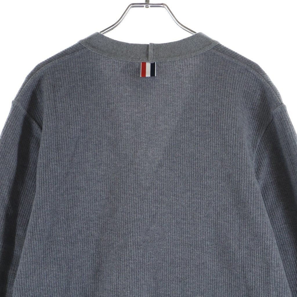 THOM BROWNE(トムブラウン) 4BAR コットン ニット Vネック カーディガン グレー MJT513A-J0191-055 レディース