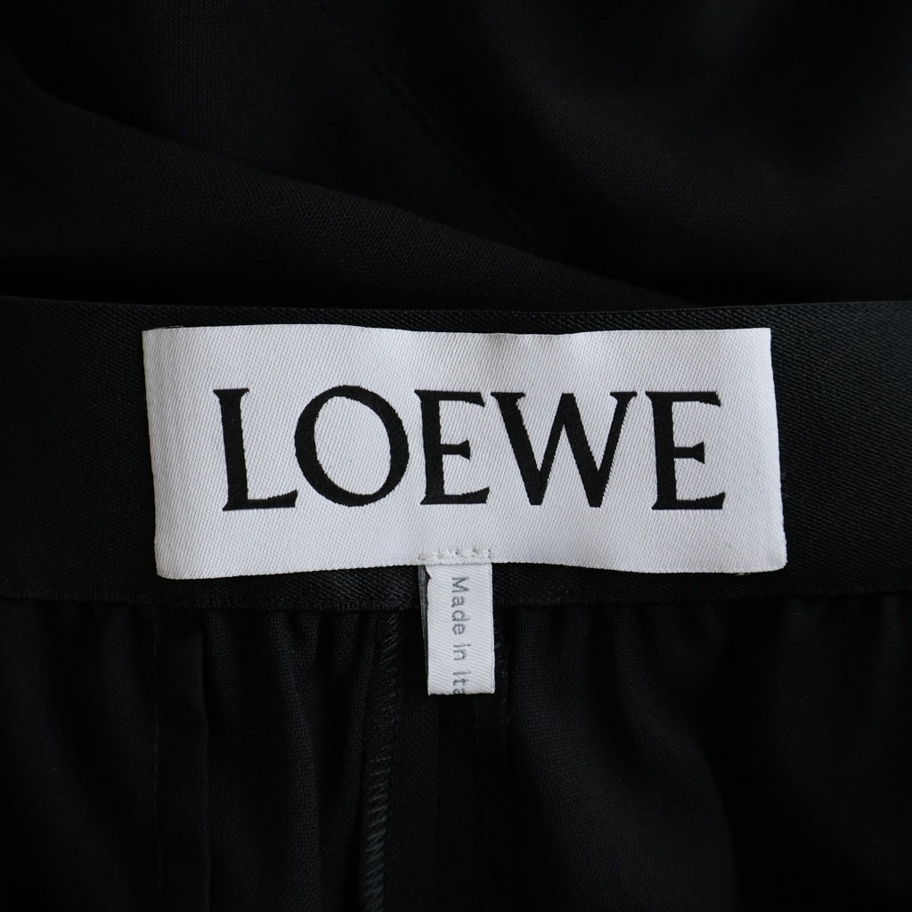 LOEWE(ロエベ) ロゴ ジャカード ウエストバンド トラウザーズ パンツ ブラック レディース S359Y04XGS