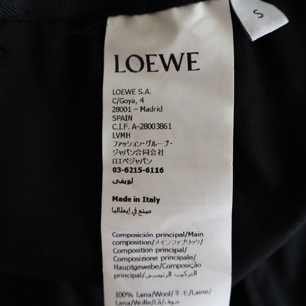LOEWE(ロエベ) ロゴ ジャカード ウエストバンド トラウザーズ パンツ ブラック レディース S359Y04XGS
