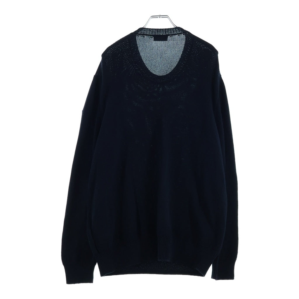 MONCLER(モンクレール) 25SS ショルダーワッペンデザイン クルーネック ロングスリーブ 長袖ニット セーター ネイビー K10919C00007 M1367