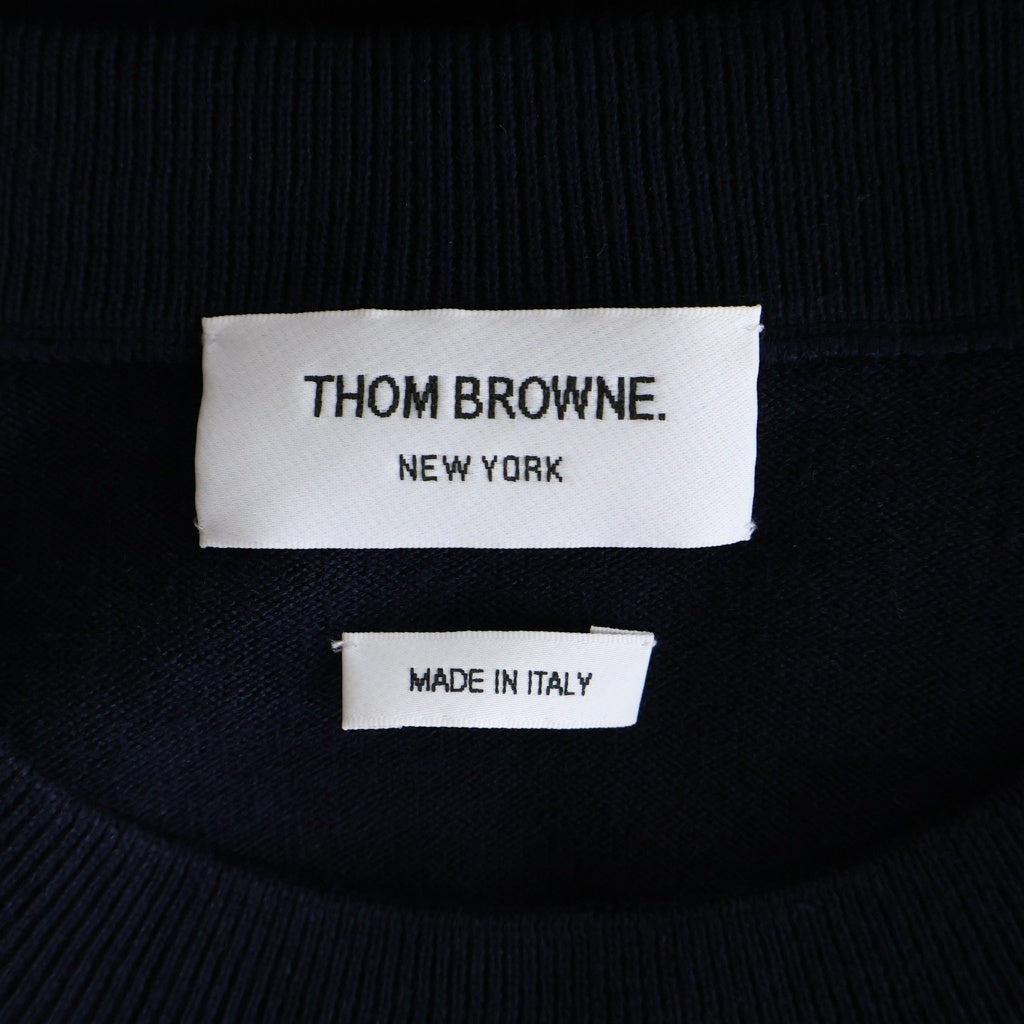 THOM BROWNE(トムブラウン) 4BAR コットン ニット クルーネック セーター ネイビー レディース FKA342A-Y1002-415