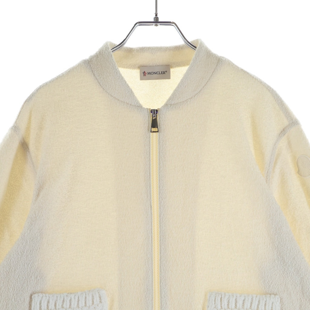 MONCLER(モンクレール) 26SS Boucle Nylon Jacket ブークレ ナイロン ジャケット ジップアップ パーカー ホワイト レディース L10938G00026