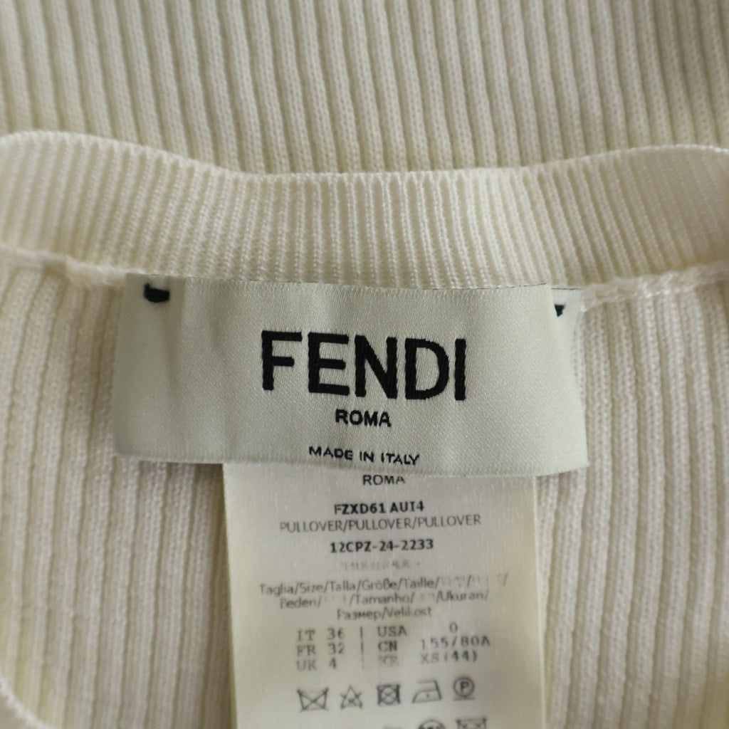 FENDI(フェンディ) フロントロゴジャガード ニット セーター ホワイト レディース FZXD61 AUI4