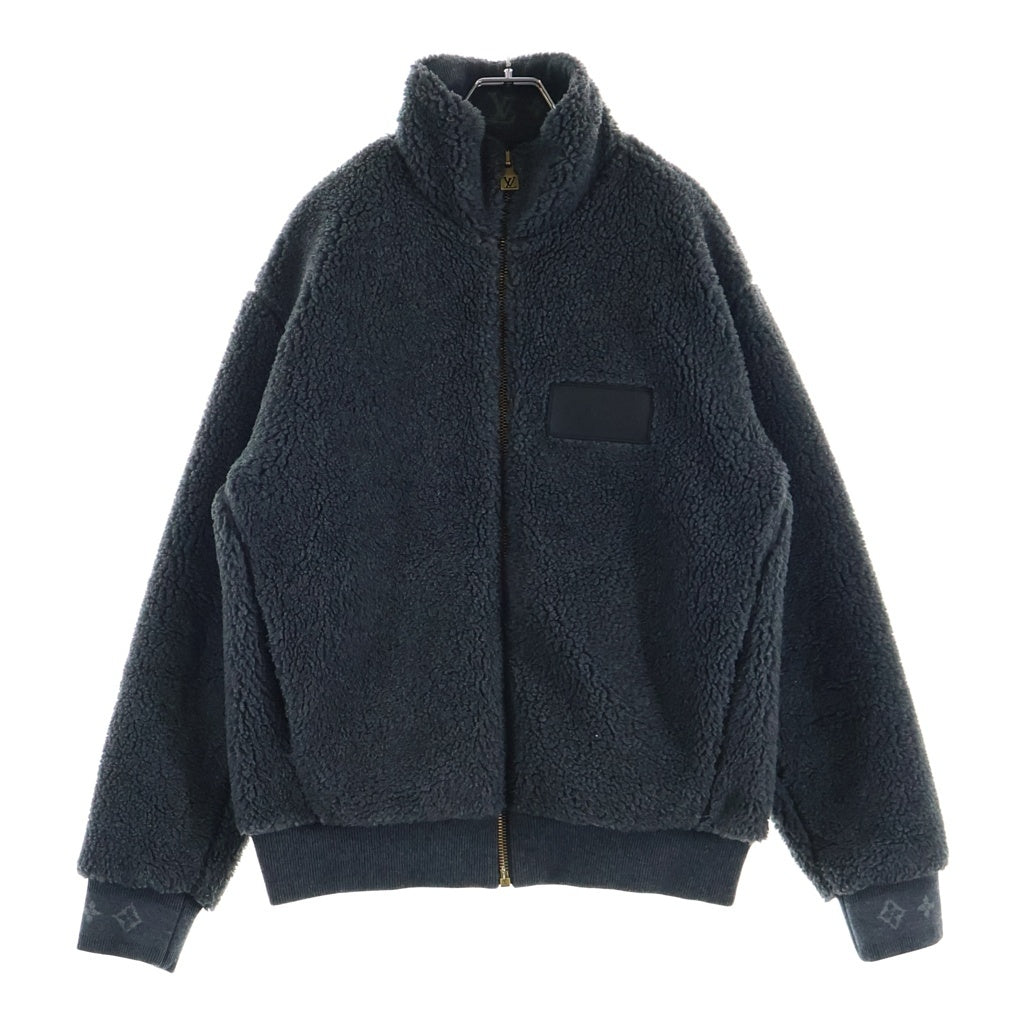 LOUIS VUITTON(ルイヴィトン) 25AW レザーパッチ モノグラム フリースブルゾン ジップアップジャケット グレー RM252MQ TDK HSY42W