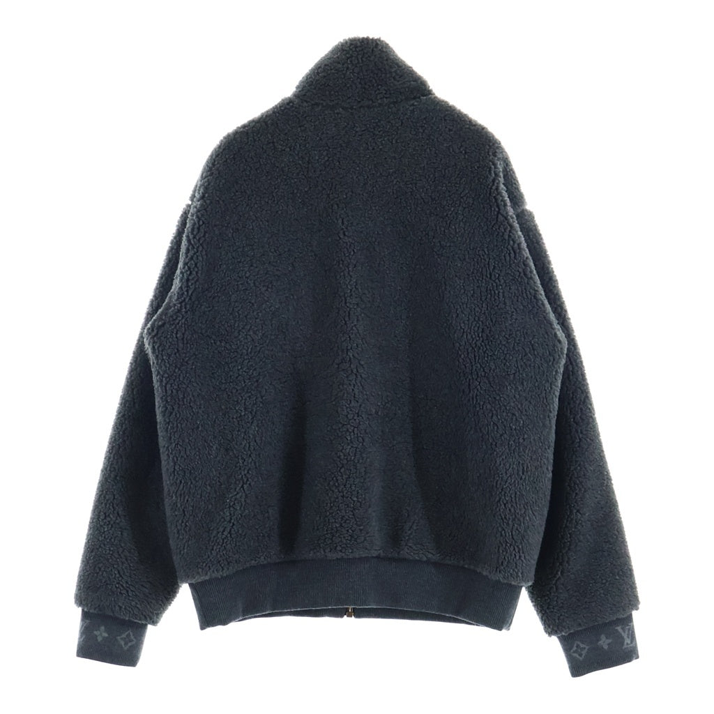 LOUIS VUITTON(ルイヴィトン) 25AW レザーパッチ モノグラム フリースブルゾン ジップアップジャケット グレー RM252MQ TDK HSY42W