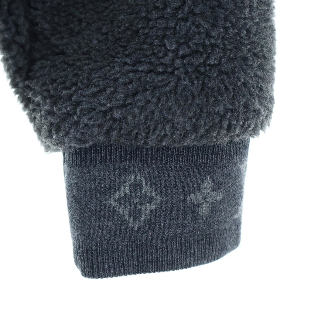 LOUIS VUITTON(ルイヴィトン) 25AW レザーパッチ モノグラム フリースブルゾン ジップアップジャケット グレー RM252MQ TDK HSY42W