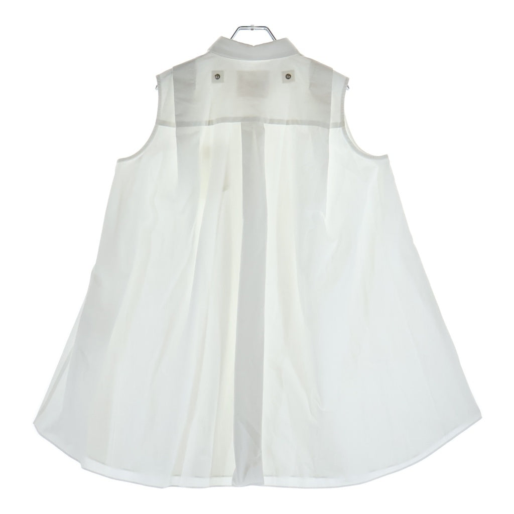 Sacai(サカイ) 25AW Poplin×Cotton Knit Dress ポプリン コットン ノースリーブ ドレス シャツ ホワイト 25-08169 レディース