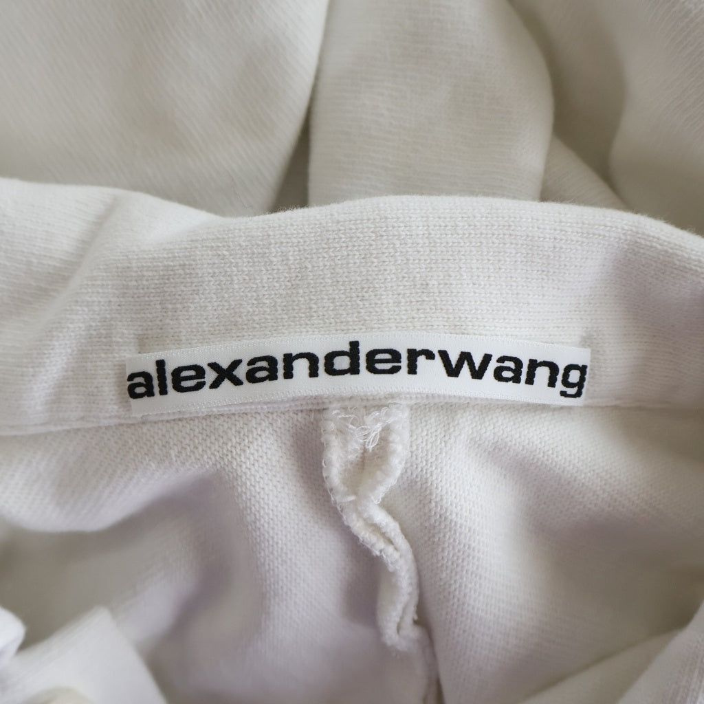 ALEXANDER WANG(アレキサンダーワン) パフロゴ オーバーサイズ スウェット ポロシャツ ホワイト 6CC3241056 レディース