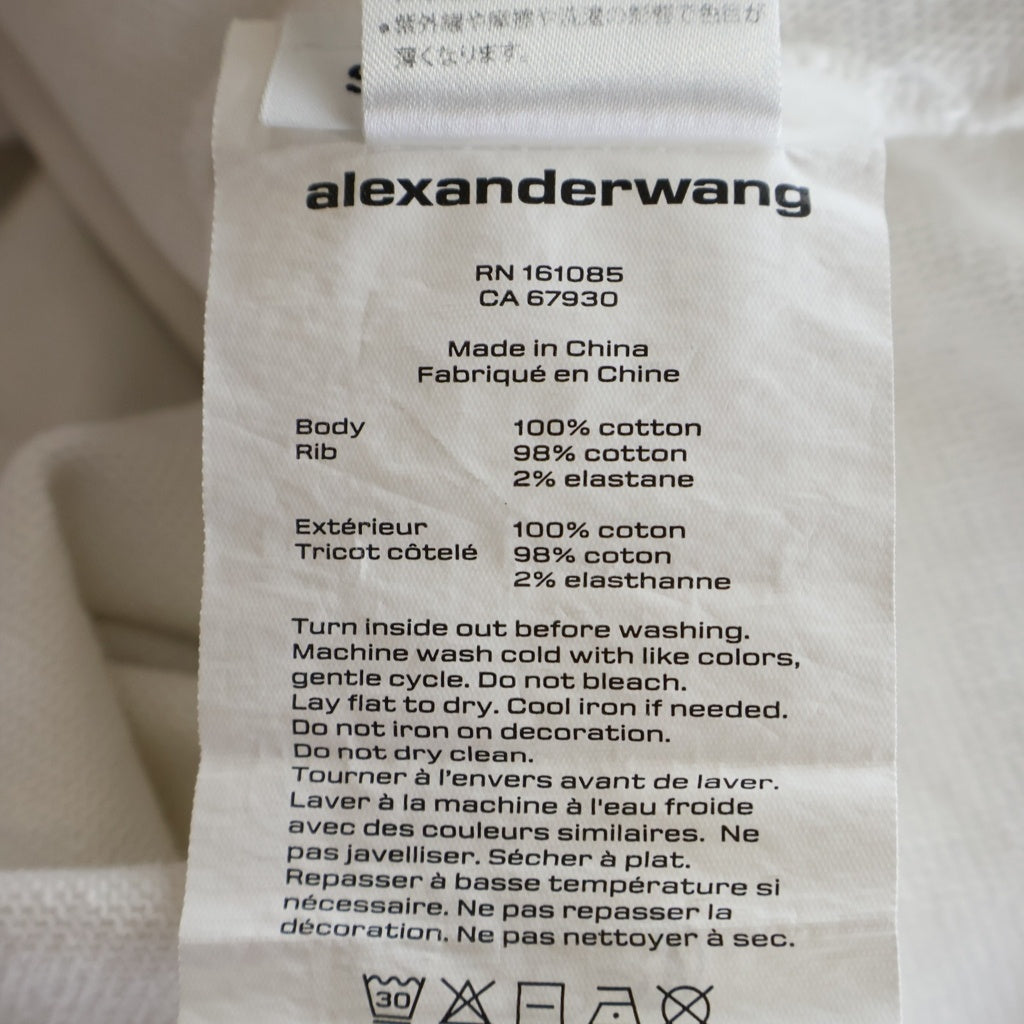 ALEXANDER WANG(アレキサンダーワン) パフロゴ オーバーサイズ スウェット ポロシャツ ホワイト 6CC3241056 レディース