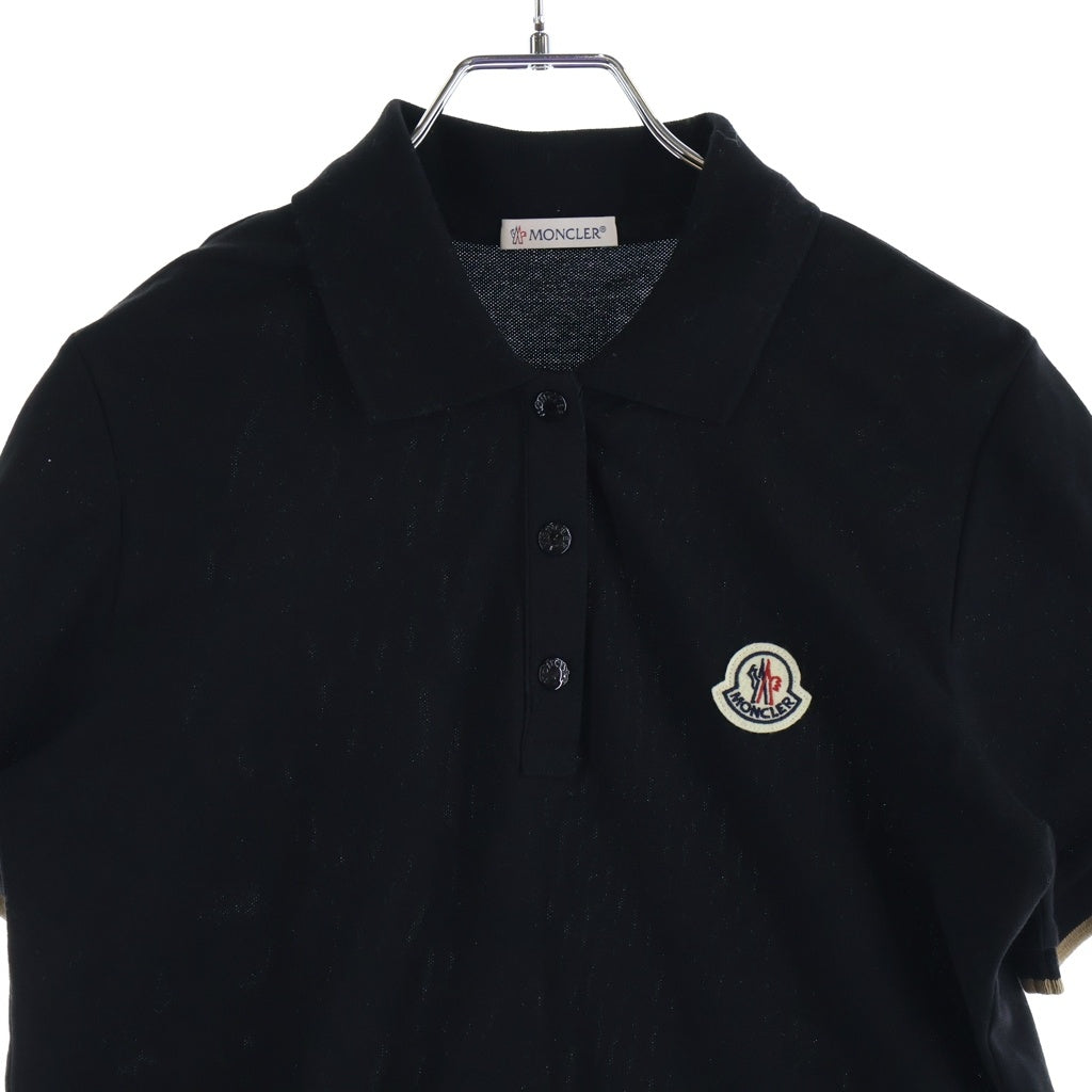 MONCLER(モンクレール) 25SS ワッペンロゴ コットン 半袖ポロシャツ ブラック レディース K10938A00001