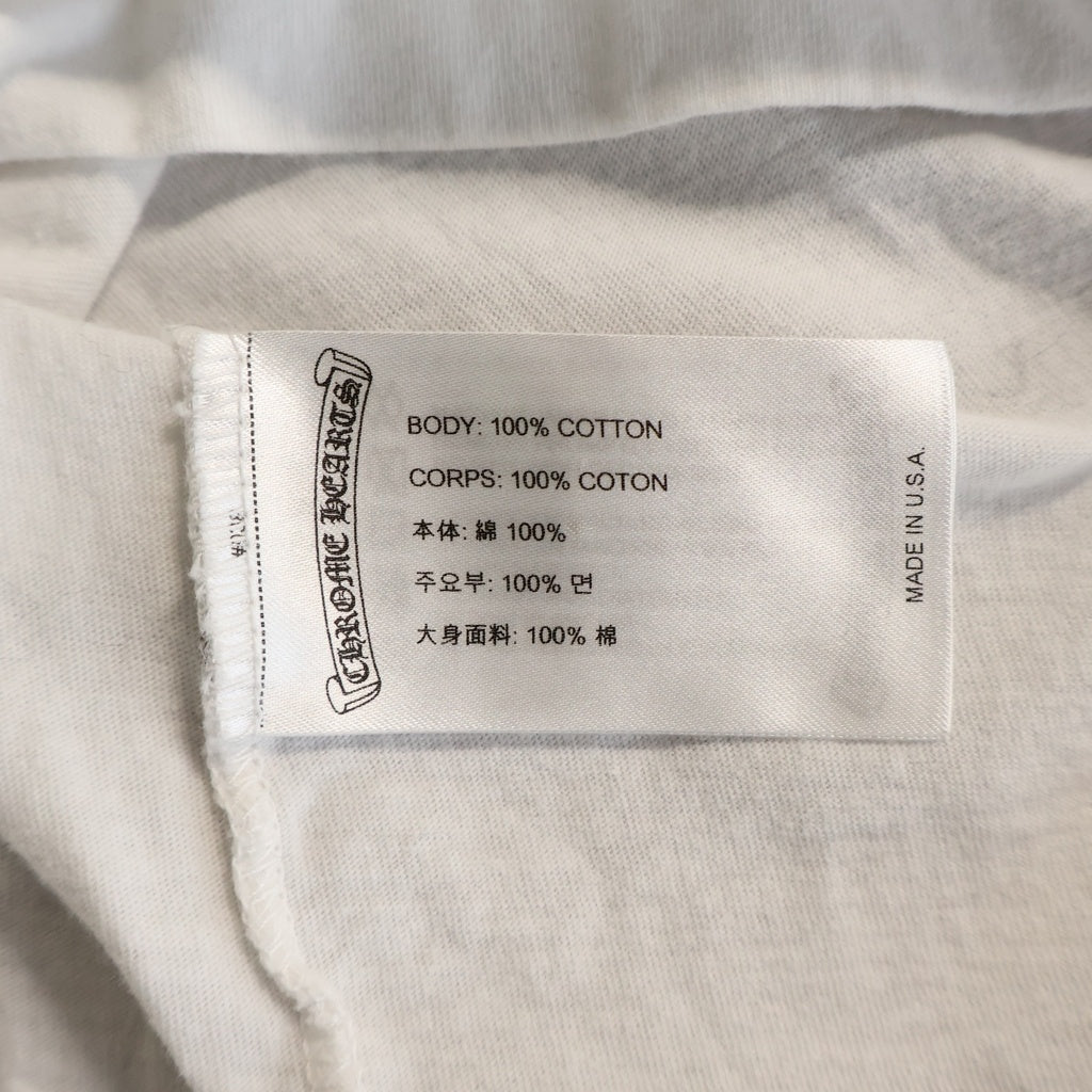 CHROME HEARTS(クロムハーツ) Neck Logo L/S T-Shirt ネックロゴクルーネック長袖Tシャツカットソー ロンT ホワイト