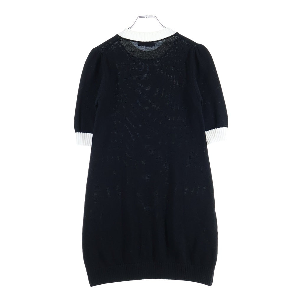 PRADA(プラダ) Logo Embroidery Knit Dress ロゴ刺繍 ニットドレス ワンピース レディース ブラック 23955 S231 1Z05