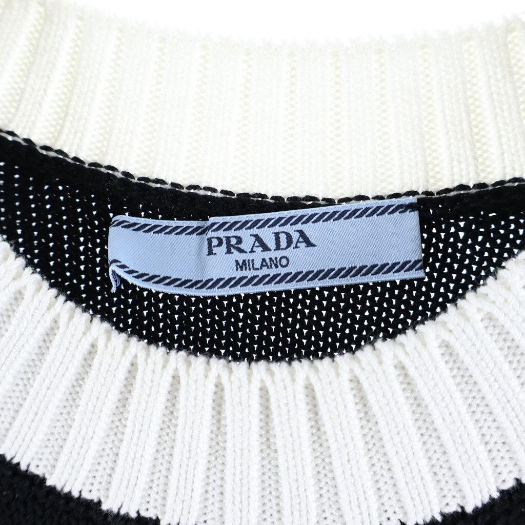 PRADA(プラダ) Logo Embroidery Knit Dress ロゴ刺繍 ニットドレス ワンピース レディース ブラック 23955 S231 1Z05