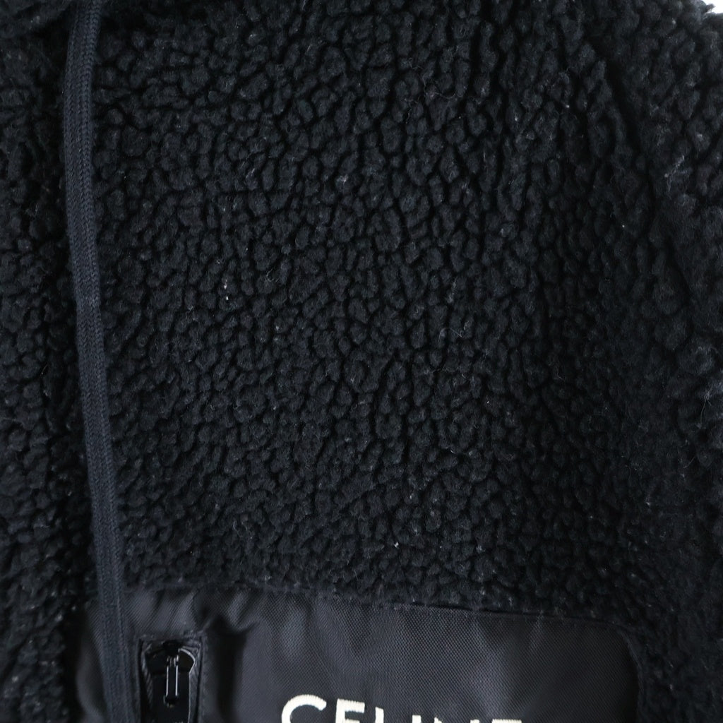CELINE(セリーヌ) フード付き ボア ジップアップジャケット ブラック 2Y30H699M レディース