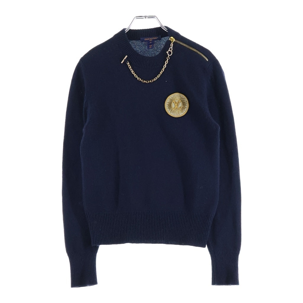 LOUIS VUITTON(ルイヴィトン) 24SS ショルダーチェーンジップ カシミア ニットセーター レディース ネイビー RW241WW FZ3 FQKL14