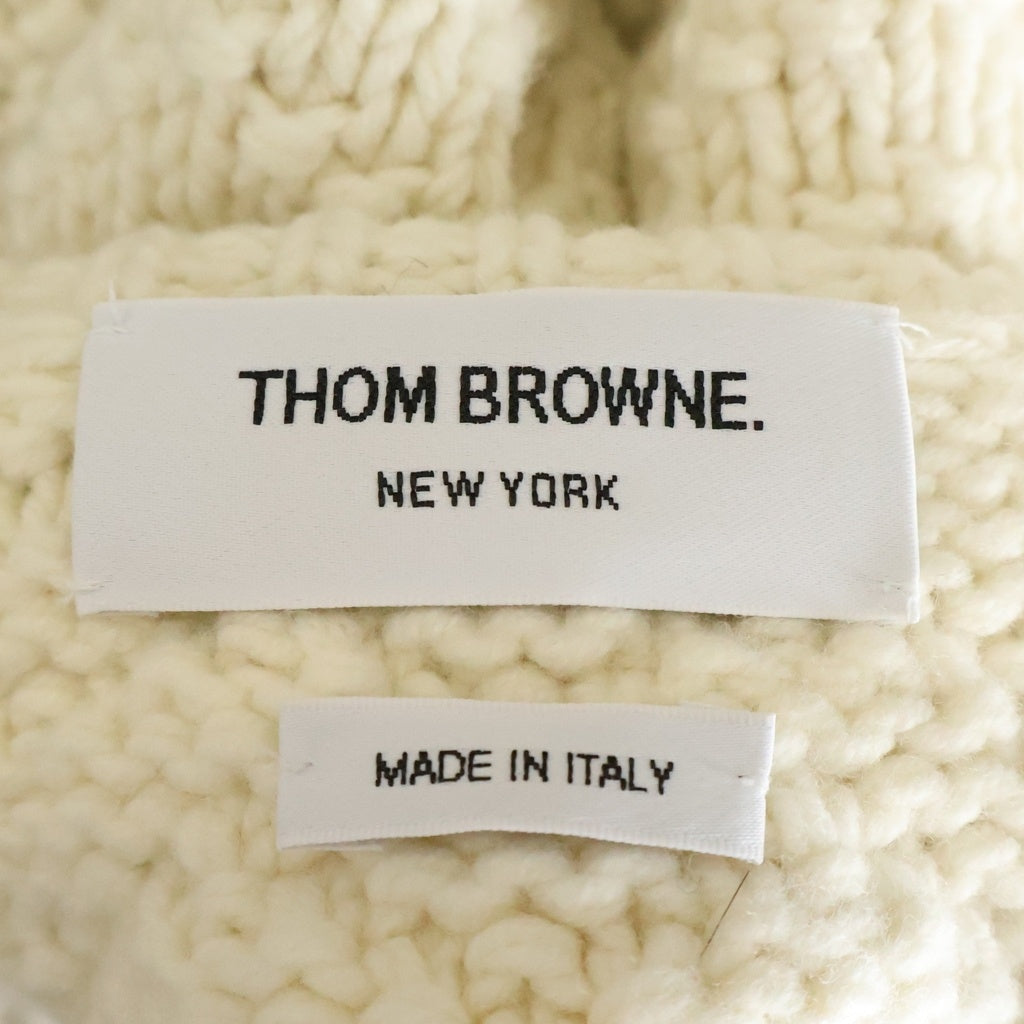 THOM BROWNE(トムブラウン) 4Bar Cable Knit Sweater 4バー ケーブルニット セーター アイボリー FKA399A-Y1036-100 レディース