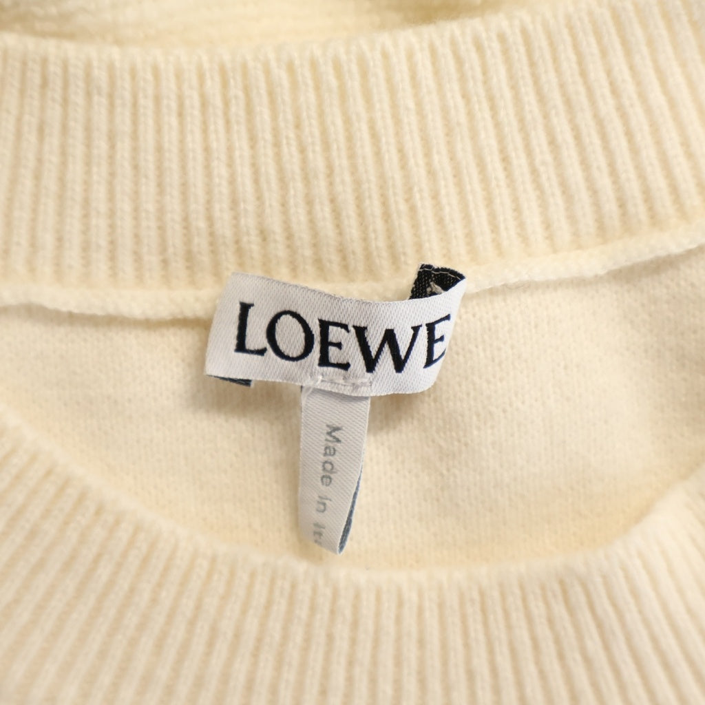 LOEWE(ロエベ) アナグラムロゴ刺繍 ポリエステル ニット セーター アイボリー レディース S359Y14GJ
