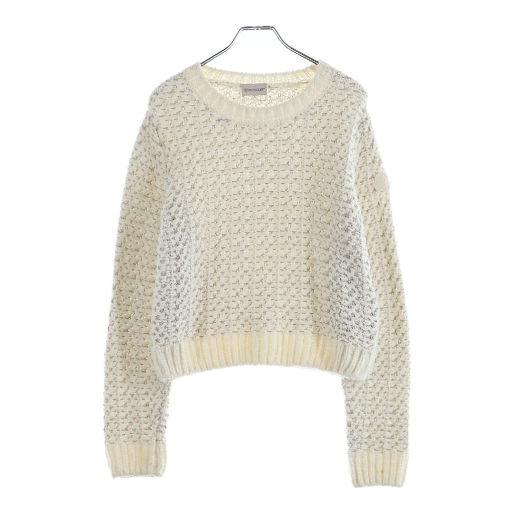 MONCLER(モンクレール) 25SS ブークレ コットン テクスチャーニット セーター ホワイト レディース K10939C00009
