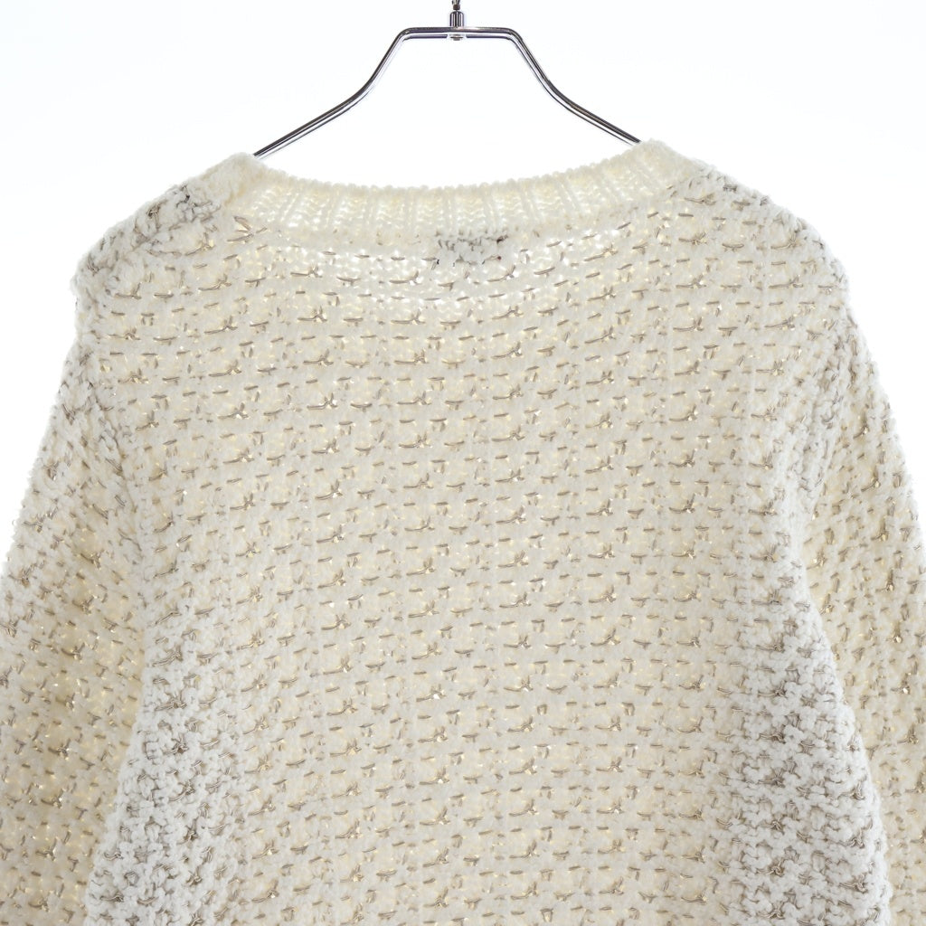 MONCLER(モンクレール) 25SS ブークレ コットン テクスチャーニット セーター ホワイト レディース K10939C00009