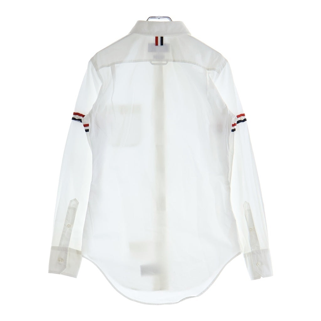 THOM BROWNE(トムブラウン) アームバンド クラシック ラウンドカラー オックスフォード 長袖シャツ ホワイト レディース