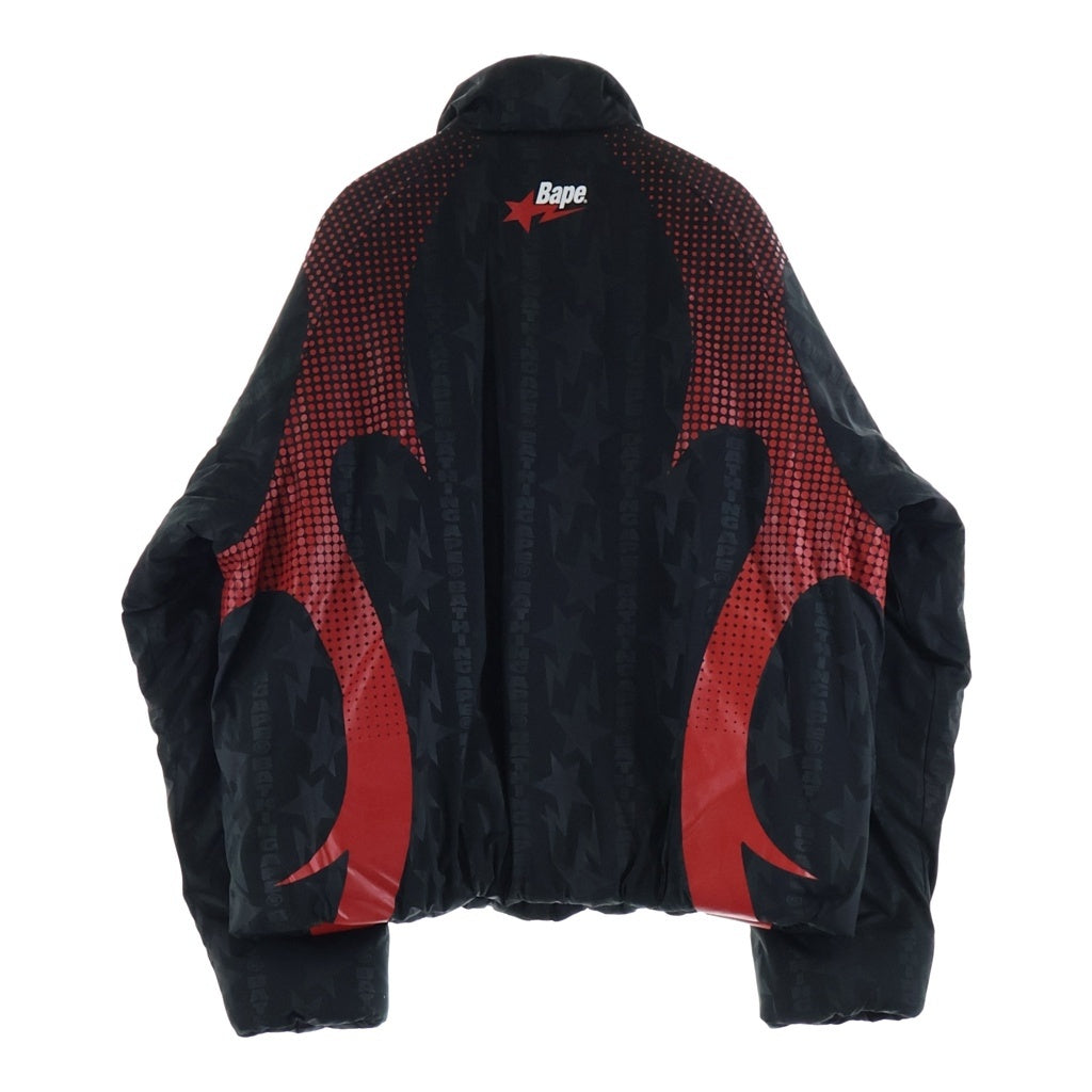 A BATHING APE(アベイシングエイプ) ABA FRAME MONOGRAM JACQUARD MULTI LOGO PADDED JACKET モノグラムジャガード マルチロゴ パデッド 中綿 ジャケット ブラック/レッド 001HJM301303M