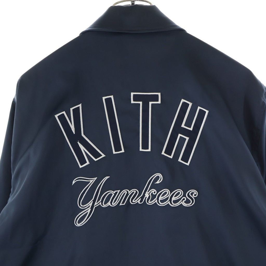 KITH(キス) ×Major League Baseball New York Yankees Snakeskin Coaches Jacket メジャー リーグ ベースボール ニューヨーク ヤンキース スネークスキン コーチ ジャケット ネイビー KT-870