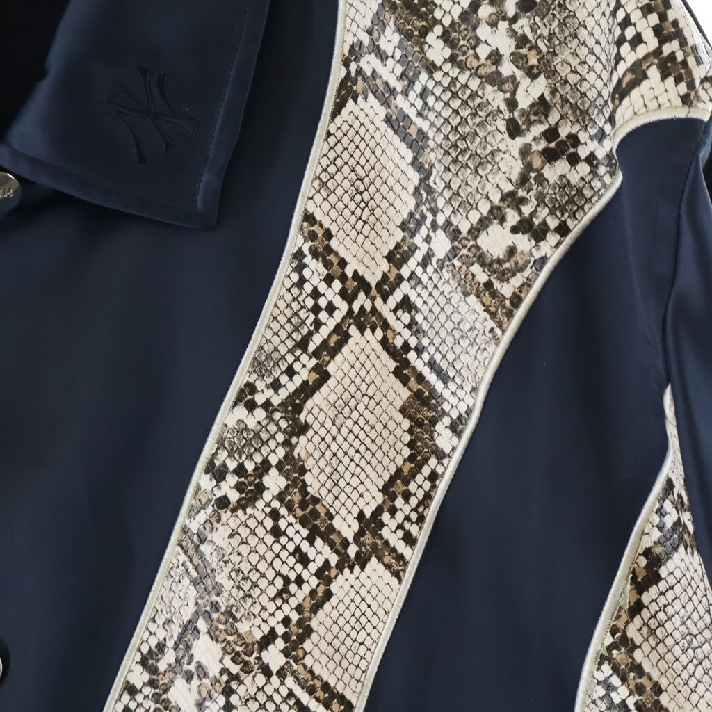 KITH(キス) ×Major League Baseball New York Yankees Snakeskin Coaches Jacket メジャー リーグ ベースボール ニューヨーク ヤンキース スネークスキン コーチ ジャケット ネイビー KT-870