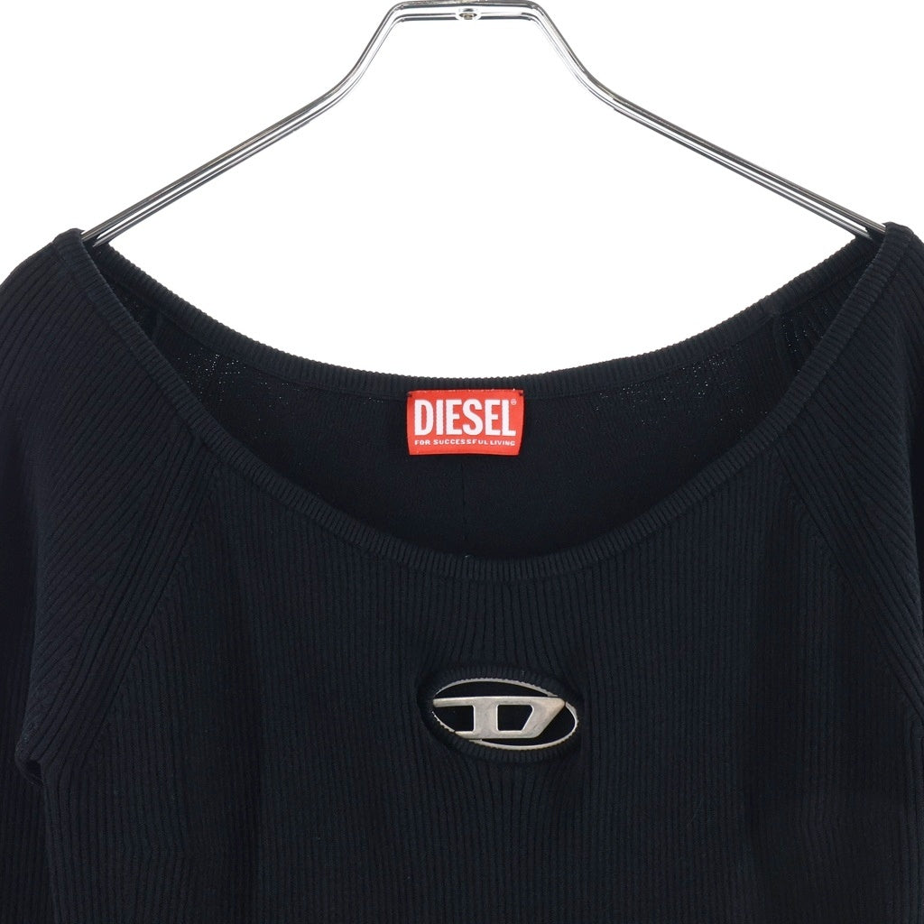DIESEL(ディーゼル) M-VERA フロント オーバルD オフショルダー ニット ワンピース ブラック A14188 レディース