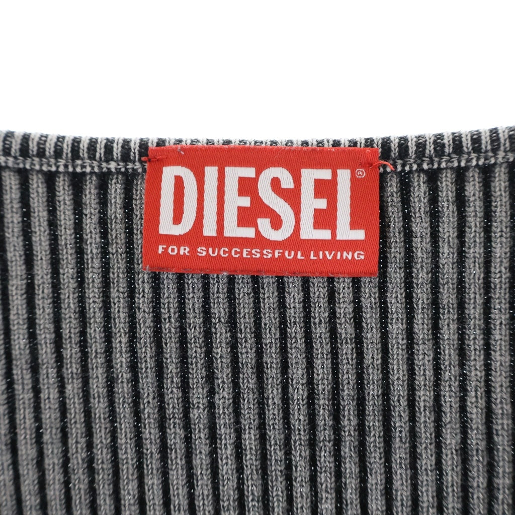 DIESEL(ディーゼル) 24SS M-LATINA オーバルDプレート ニットカーディガン ブラック レディース A14846