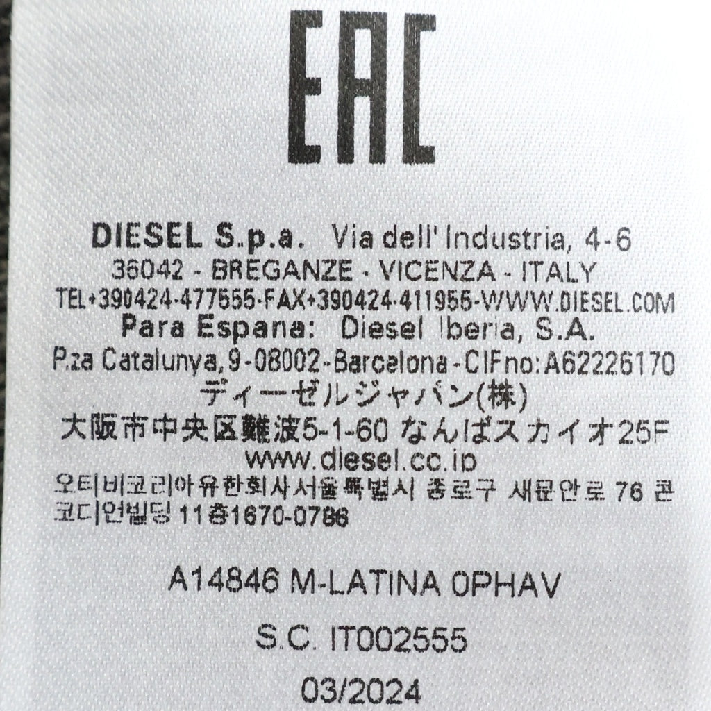 DIESEL(ディーゼル) 24SS M-LATINA オーバルDプレート ニットカーディガン ブラック レディース A14846