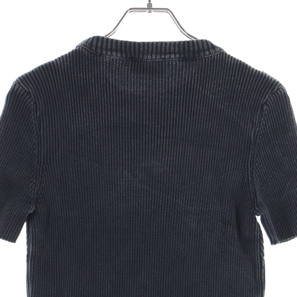 DIESEL(ディーゼル) M-ANCHOR-A-SS オーバルD リブニット 半袖Tシャツ ブラック A16249 レディース