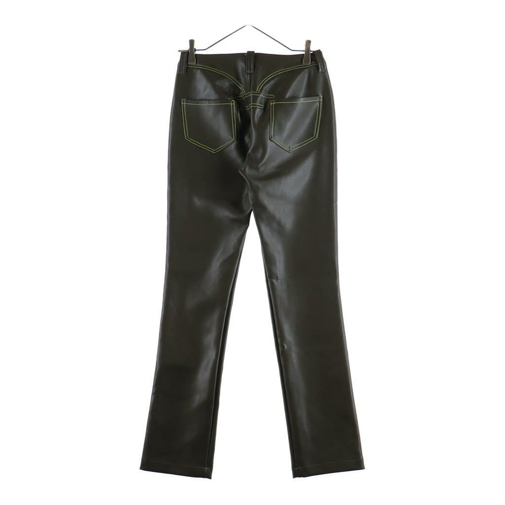 DIESEL(ディーゼル) P-CIRSIUM フェイクレザー スリム ストレート ロングパンツ ブラウン レディース A08583