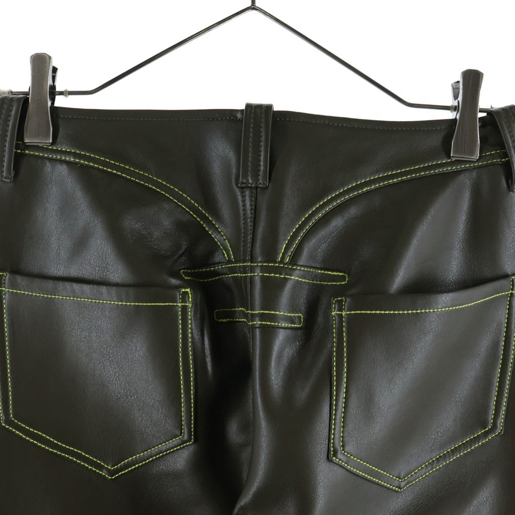 DIESEL(ディーゼル) P-CIRSIUM フェイクレザー スリム ストレート ロングパンツ ブラウン レディース A08583