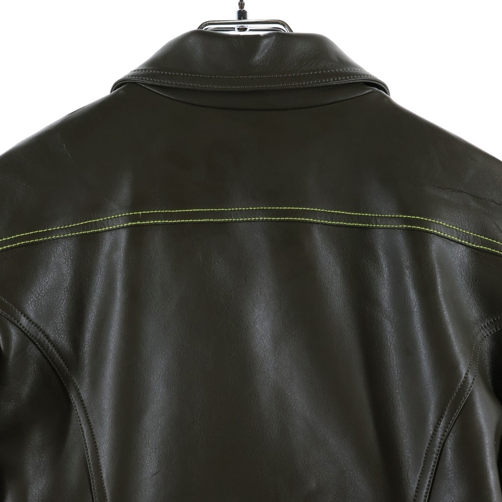 DIESEL(ディーゼル) G-CALLE フェイクレザー トラッカージャケット ブラウン レディース A08794