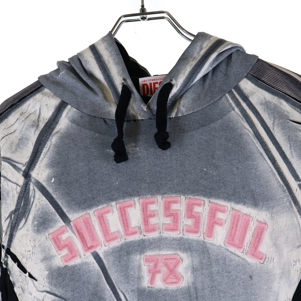 DIESEL(ディーゼル) D-ARAL-JP プリント フーデット ドレス/ワンピース グレー レディース A13449