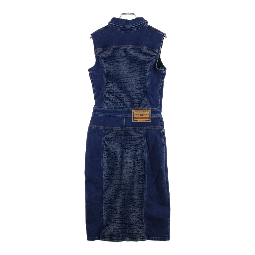 DIESEL(ディーゼル) DE-TERMINATE-FS フルジップアップ デニム ノースリーブ ドレス/ワンピース インディゴ A03729 レディース A05937