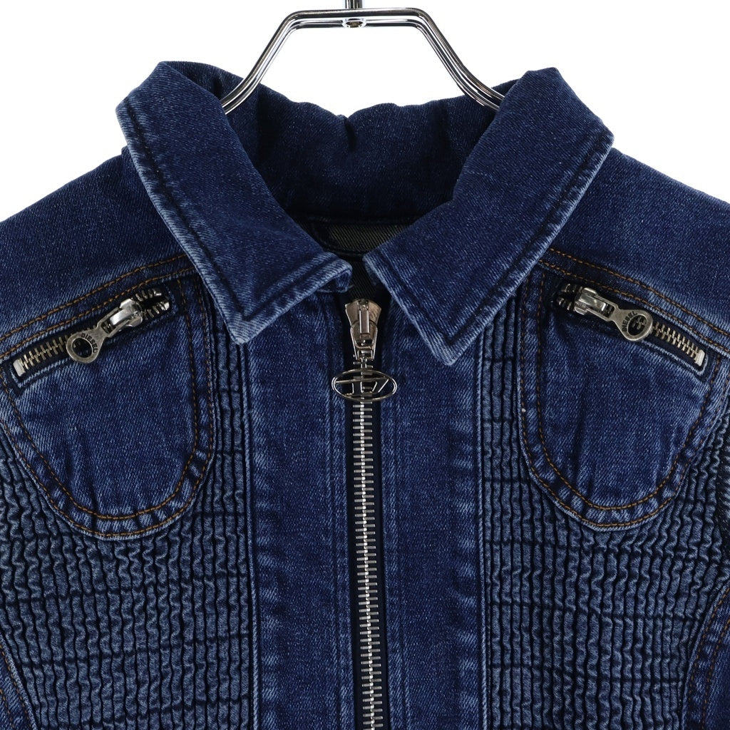 DIESEL(ディーゼル) DE-TERMINATE-FS フルジップアップ デニム ノースリーブ ドレス/ワンピース インディゴ A03729 レディース A05937