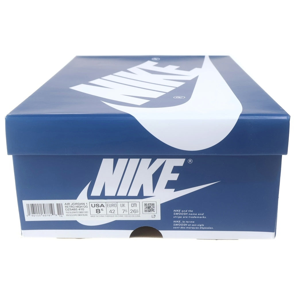 NIKE(ナイキ) AIR JORDAN 1 HIGH OG TRUE BLUE DZ5485-410 エアジョーダン1 トゥルーブルー ハイカットスニーカー ホワイト/ブルー US8.5/26.5cm