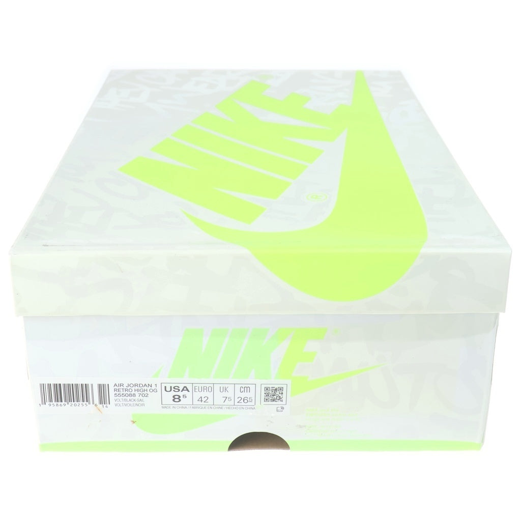 NIKE(ナイキ) AIR JORDAN 1 RETRO HIGH OG VOLT VISIONAIRE 555088-702 エアジョーダン1 レトロ ボルト ヴィジョネア ハイカットスニーカー イエロー/ホワイト US8.5/26.5cm