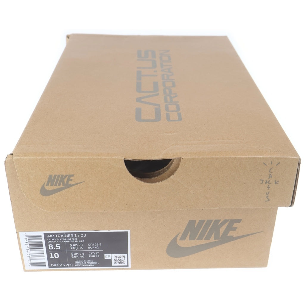 NIKE(ナイキ) ×TRAVIS SCOTT AIR TRAINER 1 トラヴィススコット エアトレーナー ミッドカットスニーカー ブラウン US8.5/26.5cm DR7515-200
