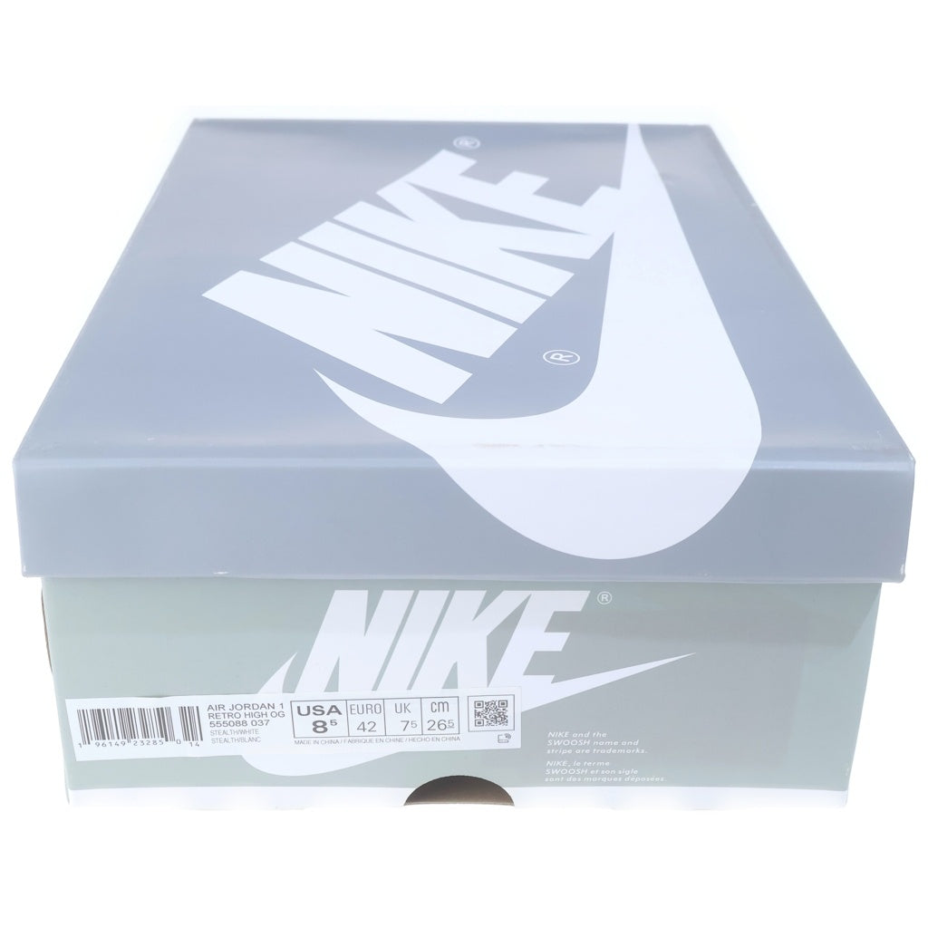 NIKE(ナイキ) AIR JORDAN1 RETRO HIGH OG STEALTH エアジョーダン 1 ステルス ハイカットスニーカー グレー/ホワイト US8.5/26.5cm 555088-037